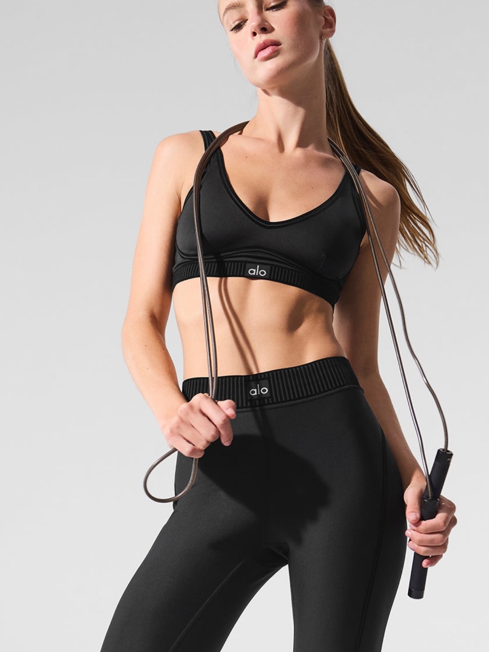 ALO Yoga Set Black High-Waist Performance